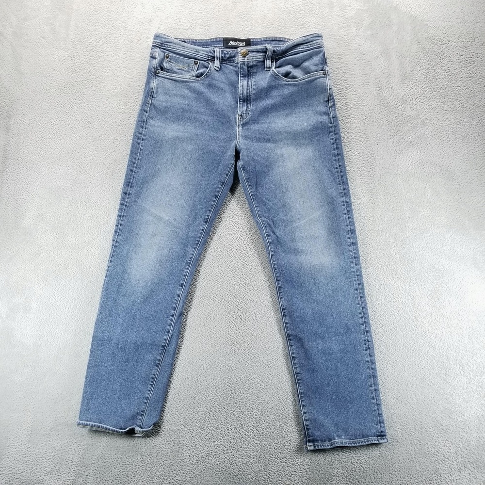 Revtown Jeans Mens 36x30 Blue Automatic Relaxed Straight Light Wash Stretch